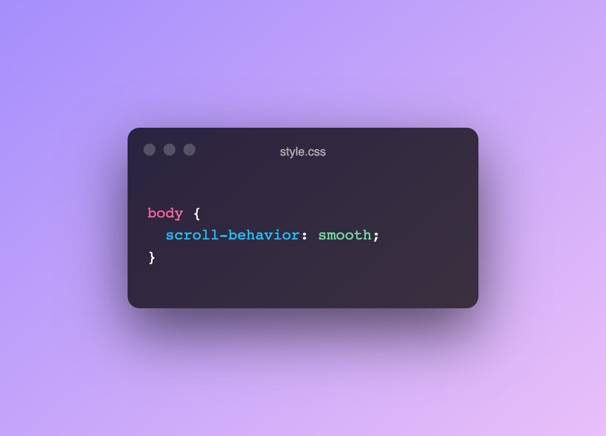 Smooth Scroll CSS Code
